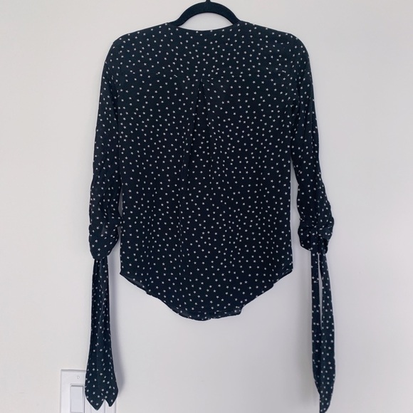 Madewell 100% Silk Star Scatter Tie-Sleeve Blouse - Picture 3 of 5